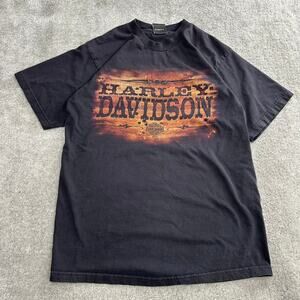 Harley Davidson Graphic Tee Shirt Size Large Double Sided Biker Vintage Grunge